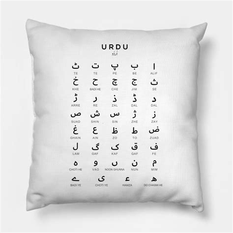 Urdu Alphabet Chart Language Learning Chart White By Typelab