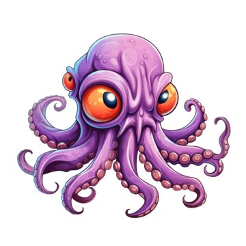 Octopus Monster Cartoon, Cartoon, Animal, Funny PNG Transparent Image ...