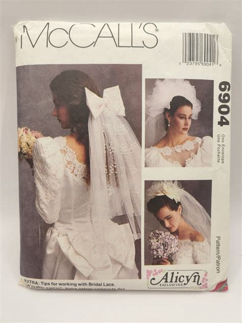 Vtg 1993 Mccalls Sewing Pattern 6904 Alicyn Exclusives Bridal Veils