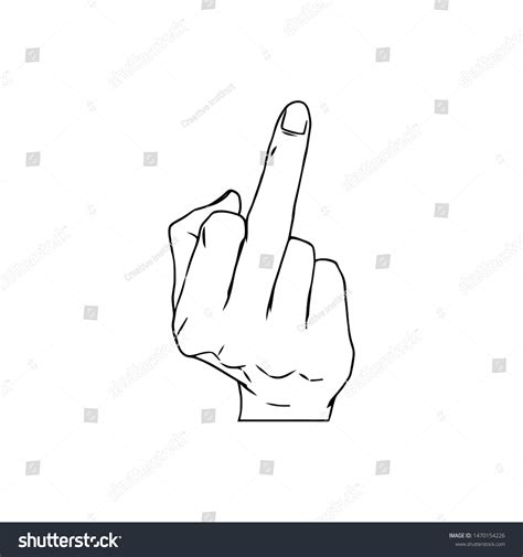Middle Finger Fuck Meaning Bad Person Stock Vector Royalty Free
