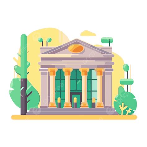 Bank Clipart Flat Design Of A Bank Building With A Temple In Front Of