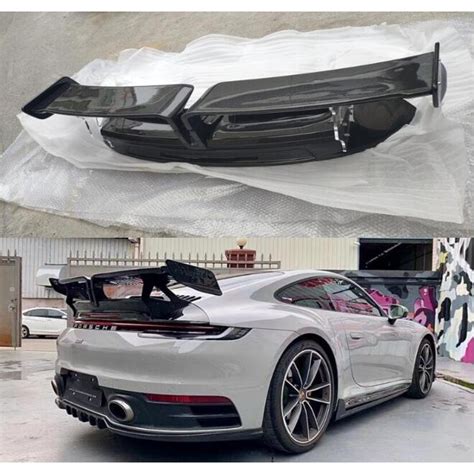 Techart Real Forging Carbon Fiber Frp Car Rear Wing Trunk Lip Spoiler For Porsche Carrera 911