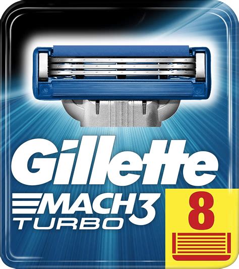 Gillette Mach3 Turbo Razor Blades For Men Pack Of 8