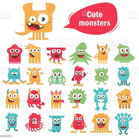 Cute Monsters Set Stock Illustration Download Image Now Characters