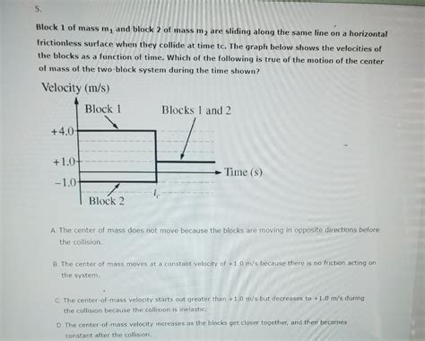 Solved Block Of Mass M And Block Of Mass M Are Sliding Chegg