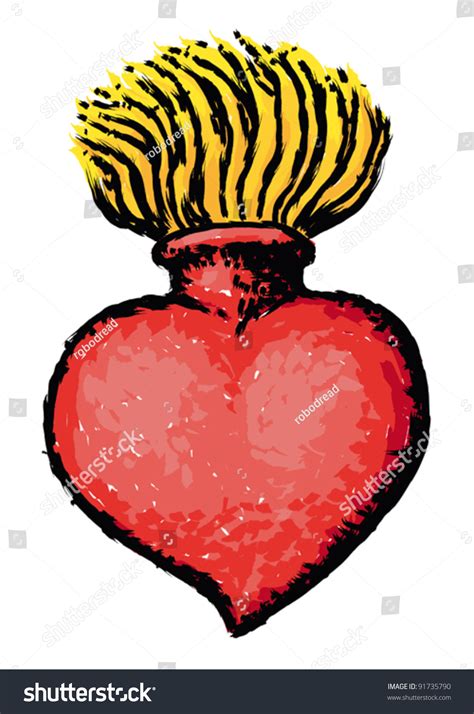 Sacred Heart Stock Vector Royalty Free 91735790 Shutterstock