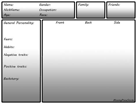 Character Sheet Template by MissingPixieSticks on DeviantArt