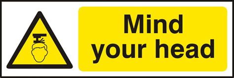 Mind Your Head Sign Pack Of 5 300Mm X 100Mm