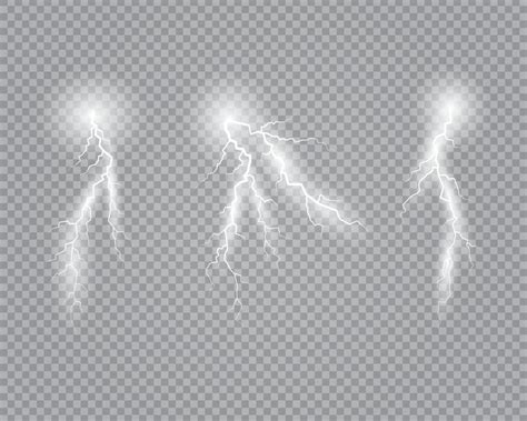 realistic lightning vector art icons  graphics