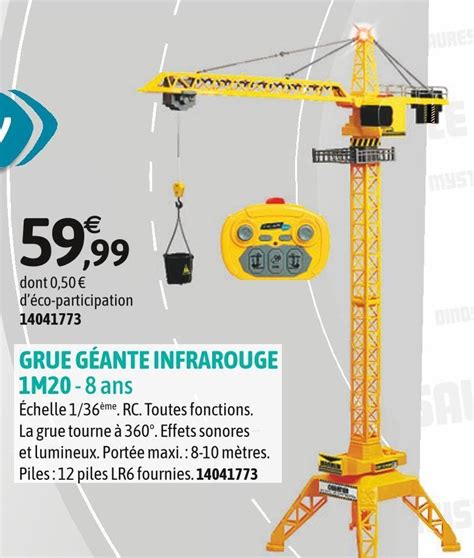 Promo Team city grue géante infrarouge 1m20 chez JouéClub