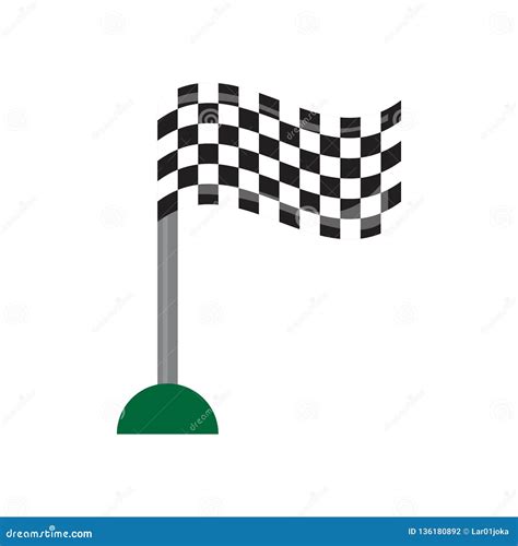 Icono Pixelated Aislado De La Bandera De La Meta Ilustración del Vector