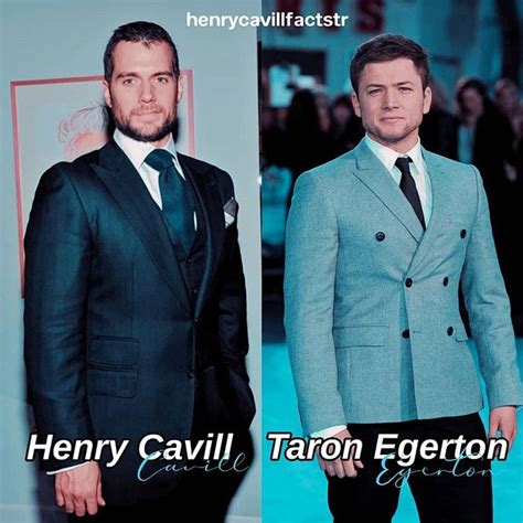 Henry Cavill And Taron Egerton Taron Egerton Double Breasted Suit