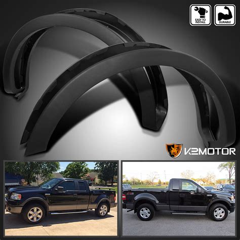 Fits 2004 2008 Ford F150 Flareside Factory Style Black Fender Flares