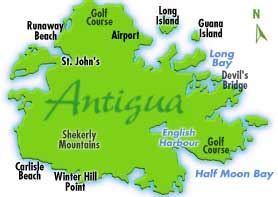 Best Beaches Antigua Map