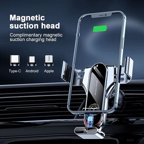 15w Magnetic Car Wireless Charger Air Vent Mount Phone Holder Stand For Phone Iphone Samsung