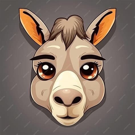 Premium Ai Image Cartoon Donkey Face 2d Clipart Design