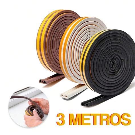 Fita Veda Frestas Metros X Mm Borracha Protetor Portas Janelas Anti