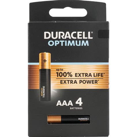 Shop Duracell Aaadurp Duracell Optimum Aaa Batteries Pk 4 Alkaline Batteries Zoro Uk