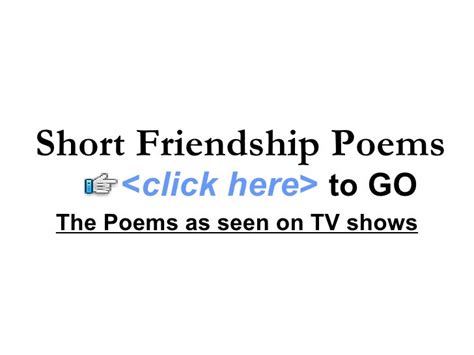 Short Friendship Poems