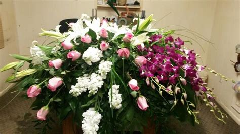 Casket Spray Orchids, Roses, Lilies and Stock $600.00@Flowers From the ...