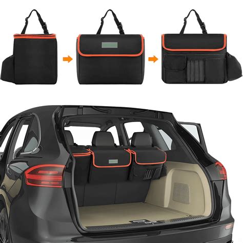 Stoog Car Back Seat Organizers 3 In 1 Large Detachable Hanging Car Trunk Organizer With