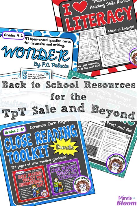 Back To School Resources For The Tpt Sale And Beyond Minds In Bloom