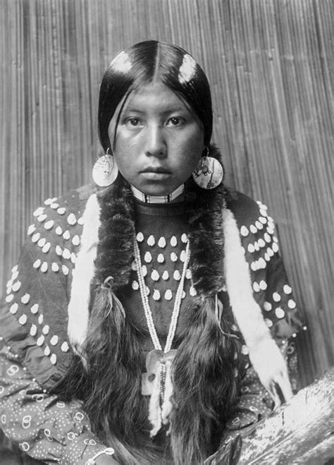 Kalispel Indian Woman Circa Restored Black And White Photo From