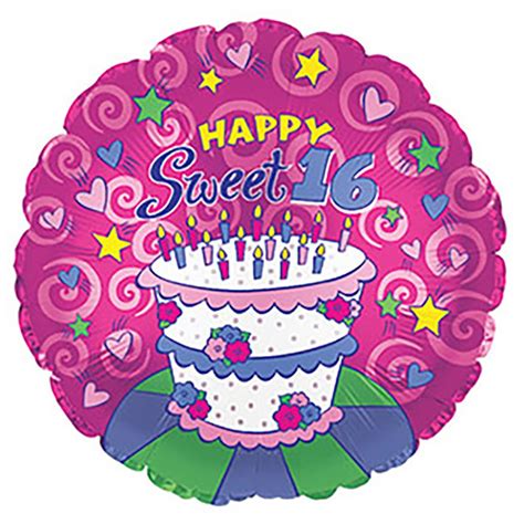 17 inch CTI Happy Sweet 16 Birthday Foil Balloon - 114198