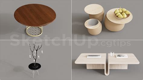 7438. Free Sketchup Coffee Table Model Download (2) - Sketchup Models For Free Download