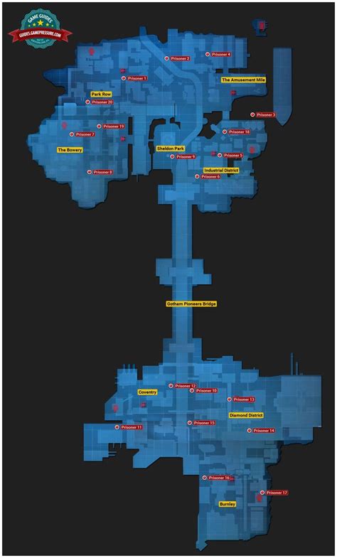 Batman Arkham Origins Map Escaped Blackgate Prisoners Batman