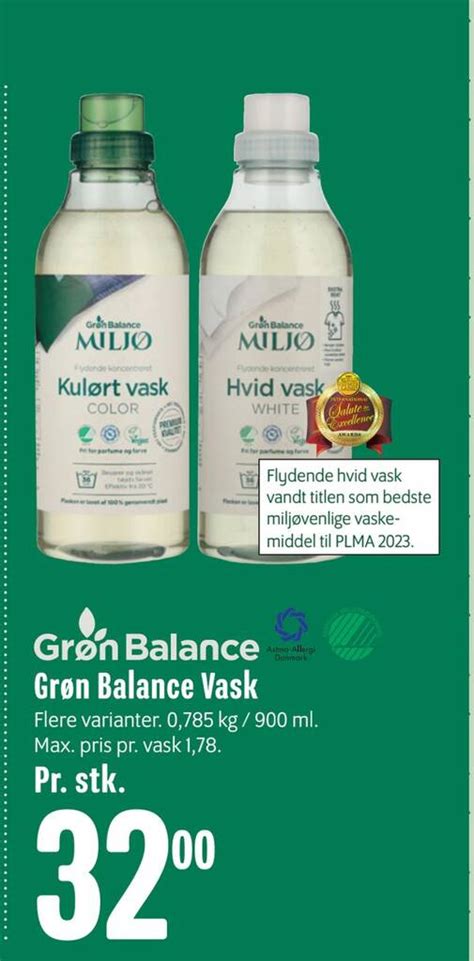 Grøn balance vask tilbud hos Min Købmand