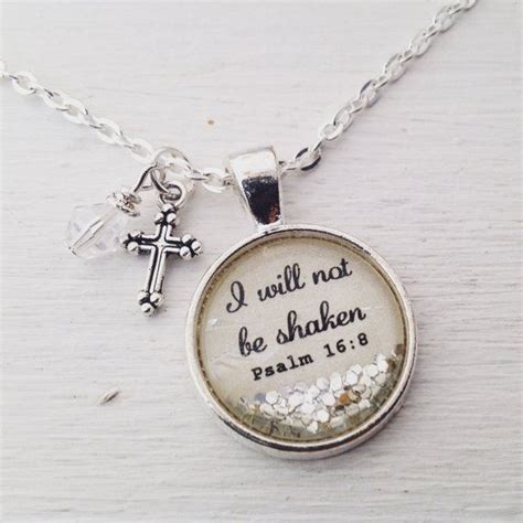 Bible Verse Necklace Psalm I Will Not Be Shaken Christian