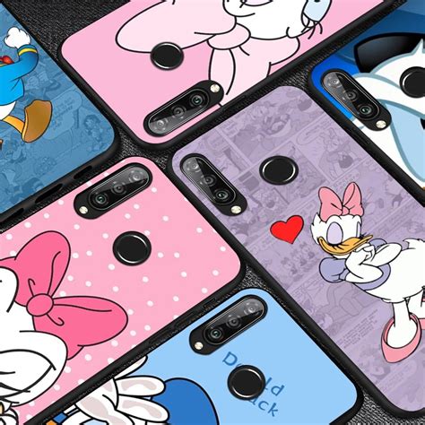 Funda de TPU negra para teléfono Huawei carcasa de dibujos animados