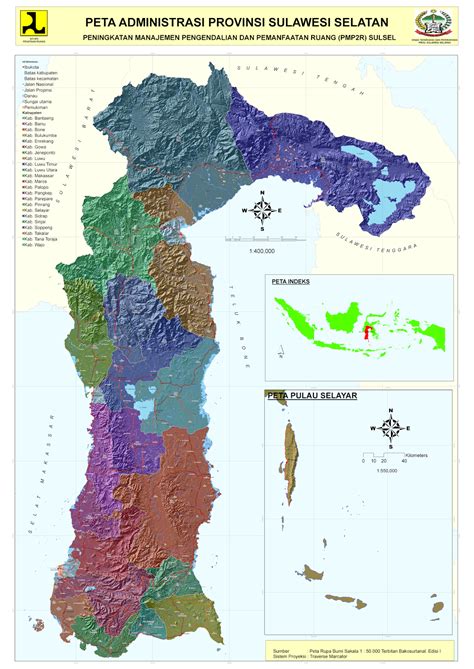 Peta Administrasi Provinsi Sulawesi Selatan