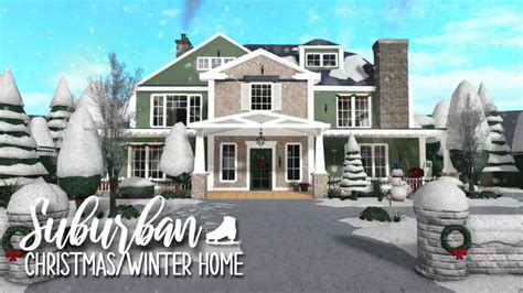 Bloxburg Suburban Christmas Winter Home Speedbuild Roblox Bloxburg Youtube