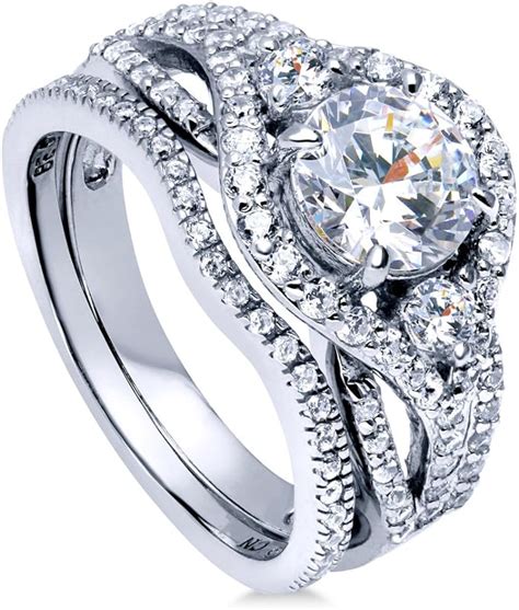 Amazon Berricle Sterling Silver Stone Wedding Engagement Rings