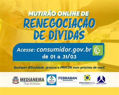 Procon Medianeira realiza mais um mutirão online de renegociação de