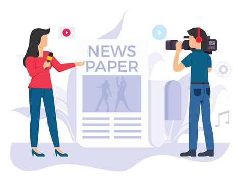 Female Reporter Doing News Reporting 15465842 Vector Art At Vecteezy