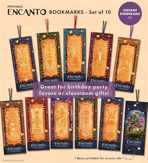 Encanto Bookmarks Set Of 10 Isabela Mirabel Dolores Bruno Etsy