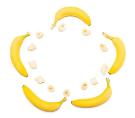 Bananas De Cole O E Fatias Isoladas Em Um Fundo Branco Camada Plana