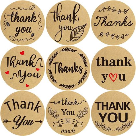 Fancy Land Kraft Thank You Stickers Roll For Thanksgiving Thanksgiving