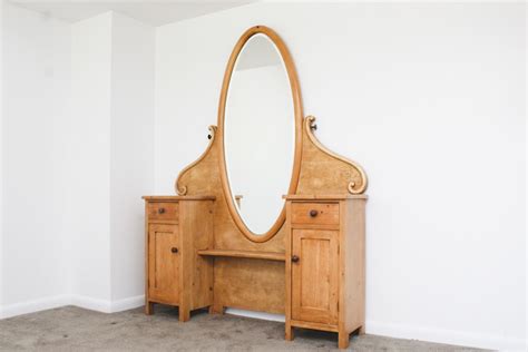 Farmhouse Style Vanity Mirror with Wood Shelf and Drawers | EBTH