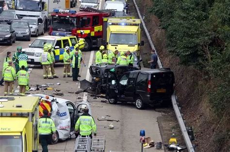 M25 Crash Pictures And Video Of Motorway Pile Up In Surrey That