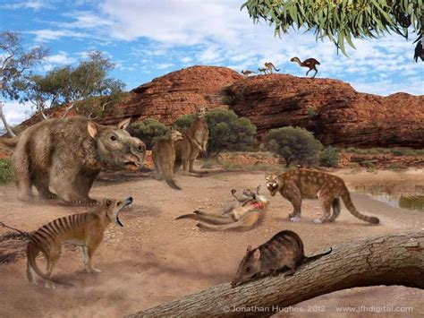 Australian Tertiary Scene Prehistoric Animals Endangered Animals