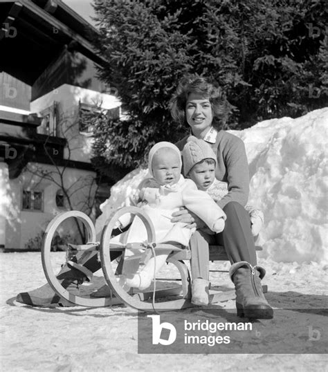 Image Of The Princess Ira Furstenberg On A Sledge With Her Sons