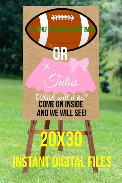 Touchdowns Or Tutus 20X30 LARGE Format INSTANT DIGITAL Files Welcome