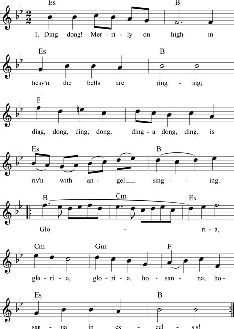 Ding Dong Bell Beginner Sheet Music With Chords And Lyrics