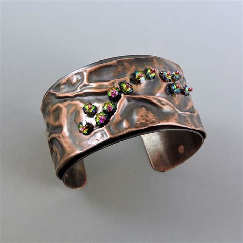 Fold Formed Copper Cuff Bracelet By Inches