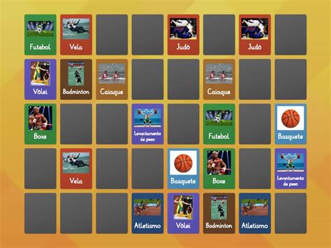 Jogo Individual - JOGO DA MEMÓRIA - ESPORTES COLETIVOS E INDIVIDUAIS - Combine os pares