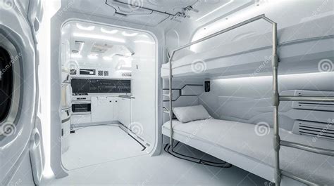 Spaceship Room With Bunk Bed And Kitchen Design Of White Habitat In